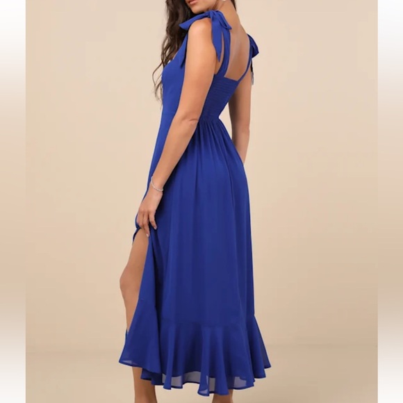 Lulu's Blue Midi Dress - Picture 4 of 9